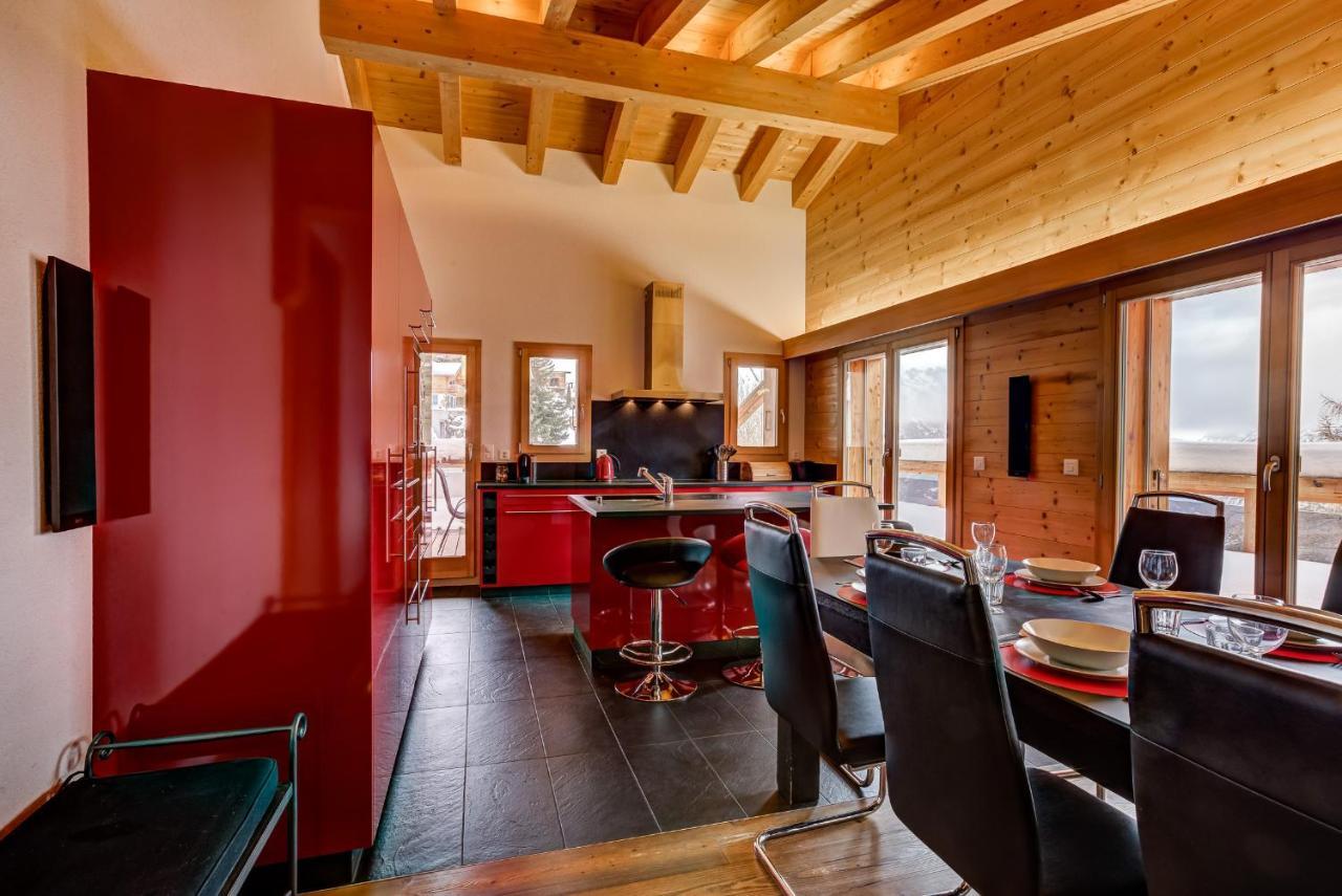 Chalet Flocon De Neige - Jacuzzi - Sauna La Tzoumaz Exteriör bild