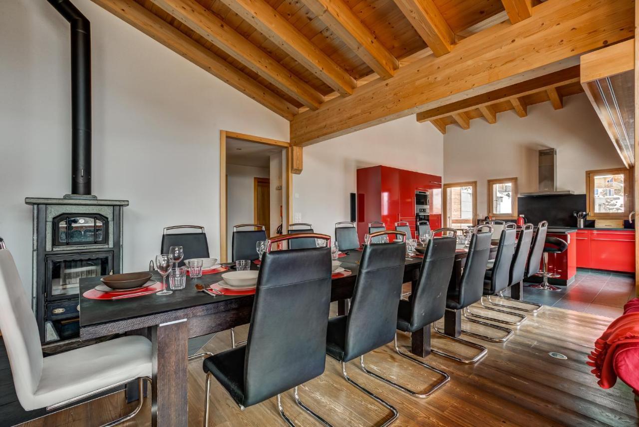 Chalet Flocon De Neige - Jacuzzi - Sauna La Tzoumaz Exteriör bild