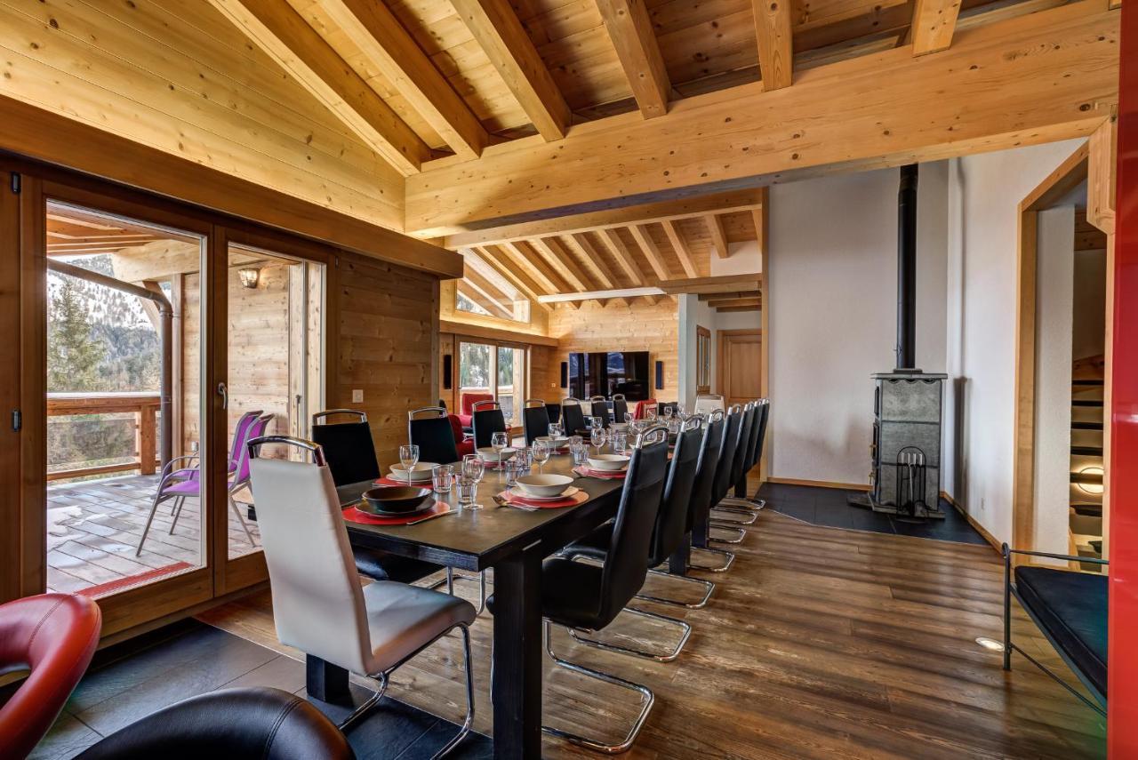 Chalet Flocon De Neige - Jacuzzi - Sauna La Tzoumaz Exteriör bild