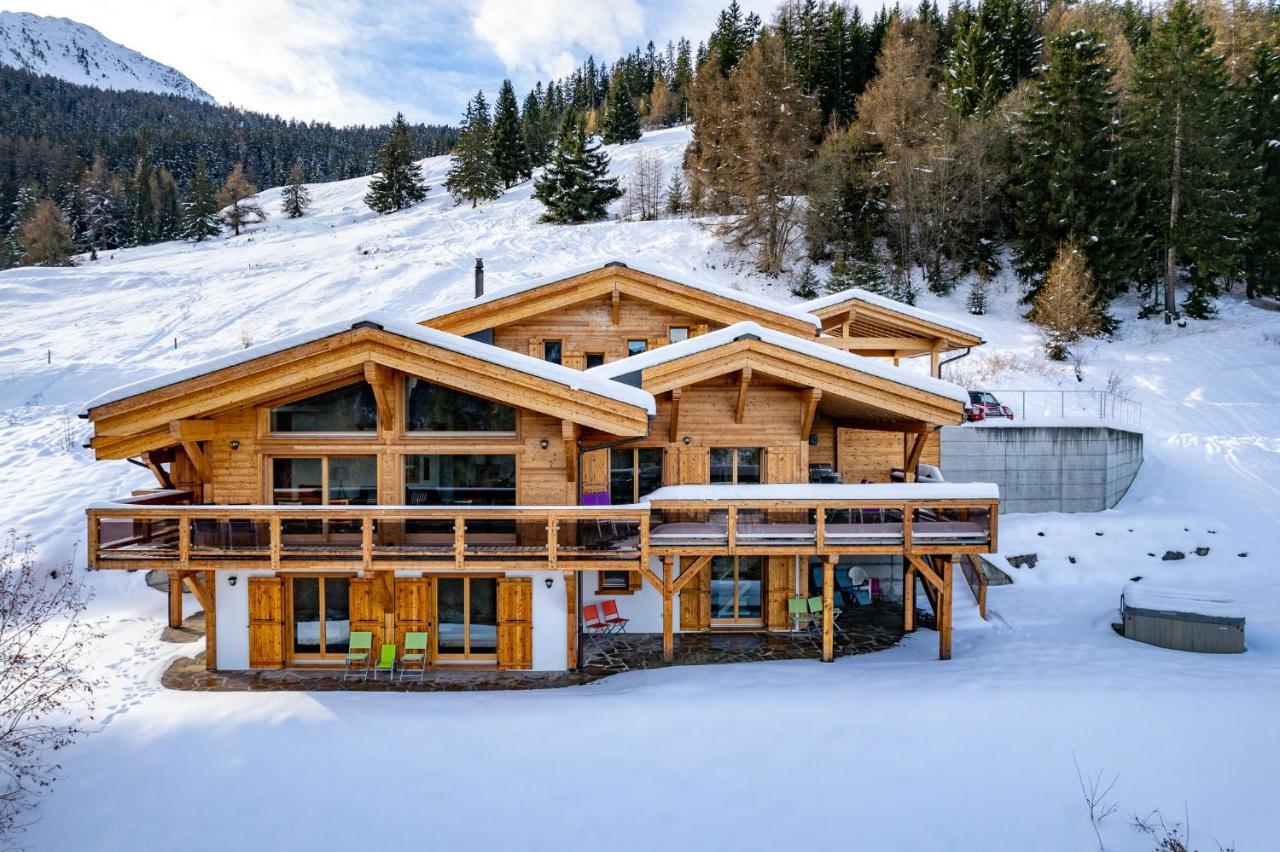 Chalet Flocon De Neige - Jacuzzi - Sauna La Tzoumaz Exteriör bild