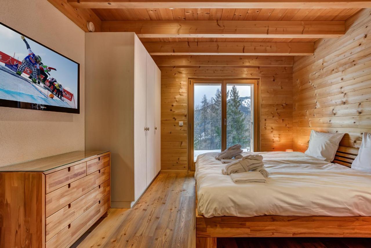 Chalet Flocon De Neige - Jacuzzi - Sauna La Tzoumaz Exteriör bild