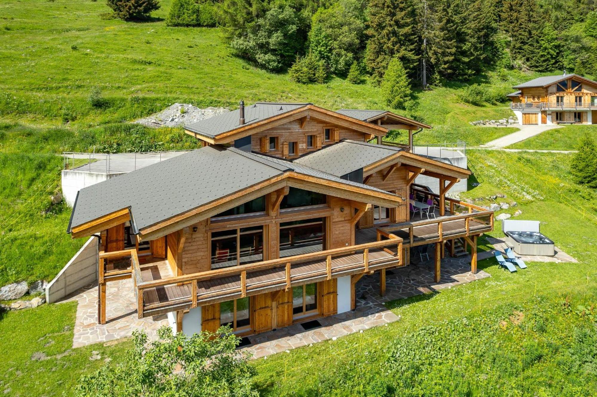 Chalet Flocon De Neige - Jacuzzi - Sauna La Tzoumaz Exteriör bild